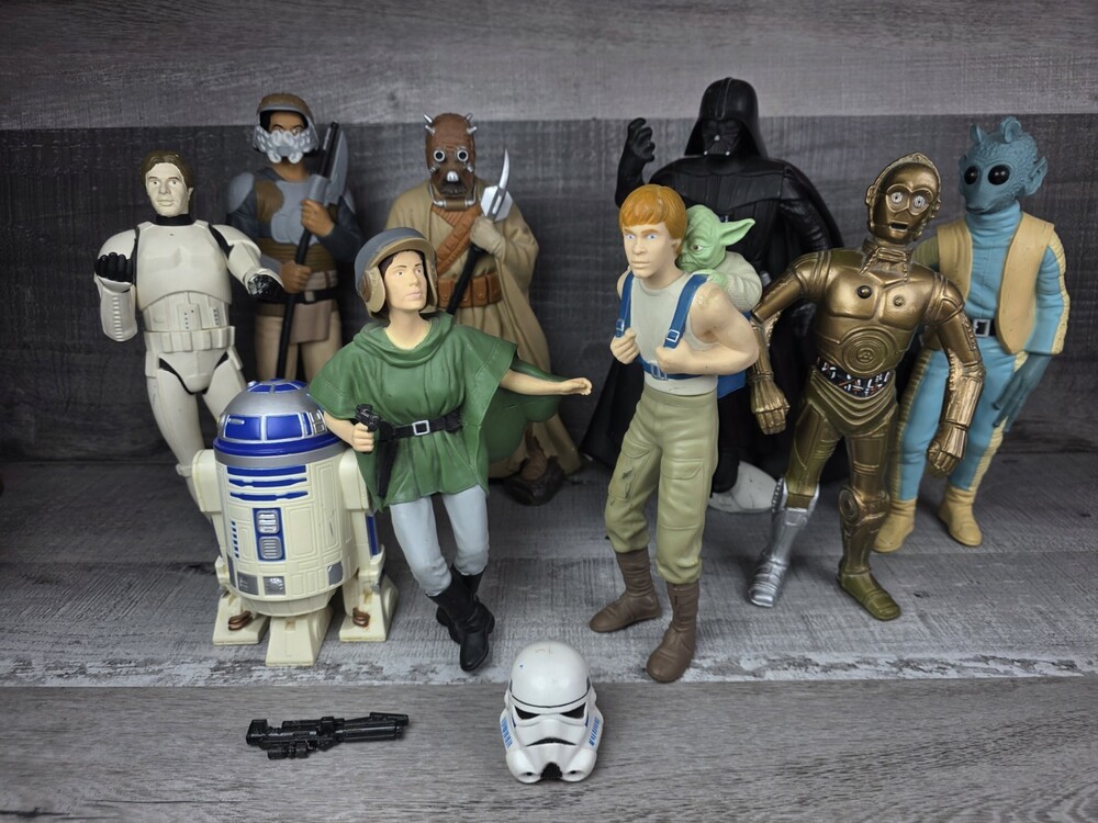 Vtg Star Wars Applause Figures 1990s Lot 9 Darth Vader Han Luke Greedo Large b18